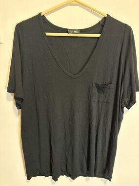 Wilfred free Black V-Neck slouchy Pocket T-Shirt